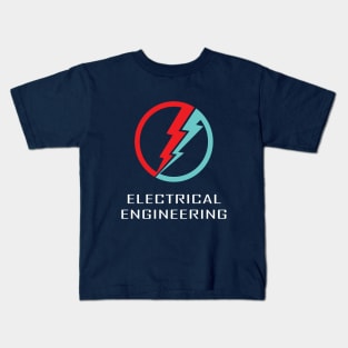 electrical engineering, lightning logo, text Kids T-Shirt